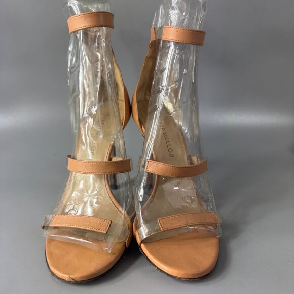 Tamara Mellon Beige Strappy Transparent Strap Detail Heel, Size 37 - Picture 5 of 14